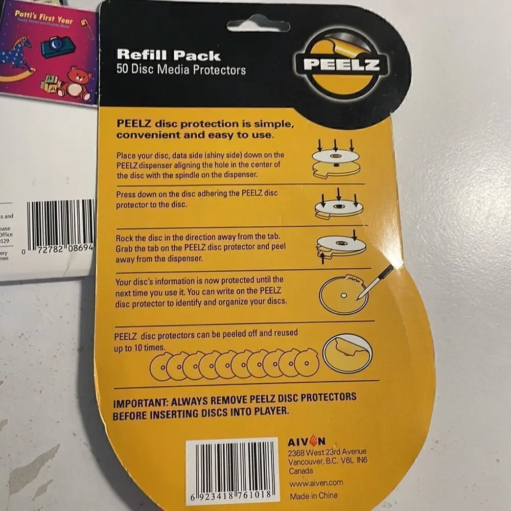 50 Peelz Disk Media Protectors- NEW